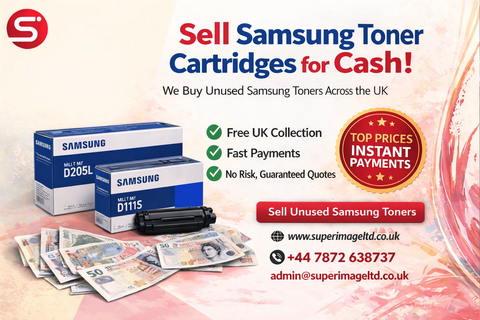 Superimage buys unused Samsung toner cartridges for cash UK